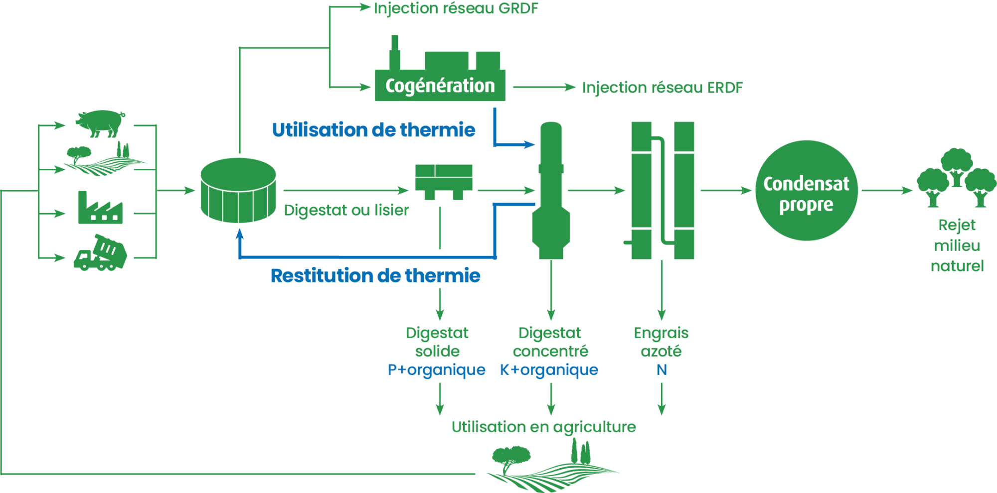 Schéma de valorisation des digestats